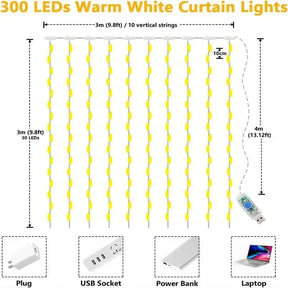 Cortina de Luzes LED Natalinas - Magia e Encanto em Sua Casa