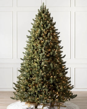Árvore de Natal Vermont White Spruce com Galhos Articulados, Suporte Metálico e Micro LEDs Embutidos