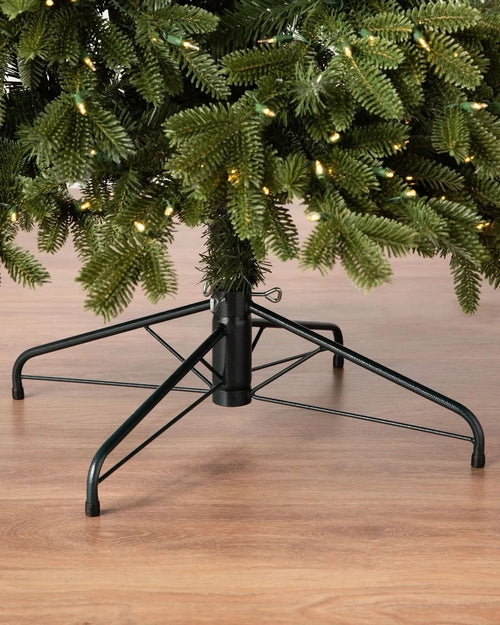 Árvore de Natal Verde Tradicional com Galhos Articulados, Suporte Metálico e Micro LEDs Embutidos 5