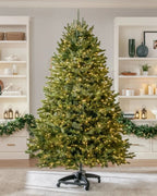 Árvore de Natal Verde Premium com Galhos Articulados, Suporte Metálico com Rodinhas e Micro LEDs Embutidos 1
