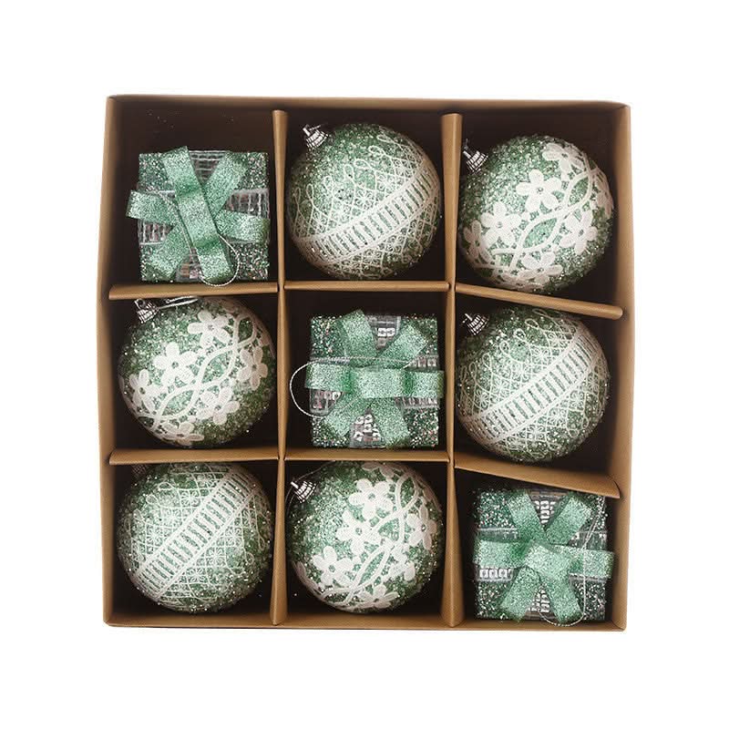 Kit 9 Peças Bolas De Natal 8CM